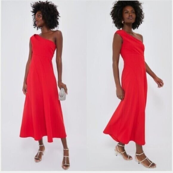 Tuckernuck Dresses & Skirts - Tuckernuck One-Shoulder Red Midi Dress